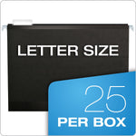 Pendaflex Reinforced Hanging File Folders, 1/5 Tab, Letter Size, Black, 25/Box (04152 1/5 BLA)