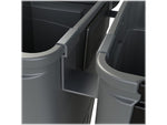CleanRiver FlexE Plastic Dual-Stream Recycling Station, 100 Gallon, Gray (FX100A-GY2-W-BK-R-BE)