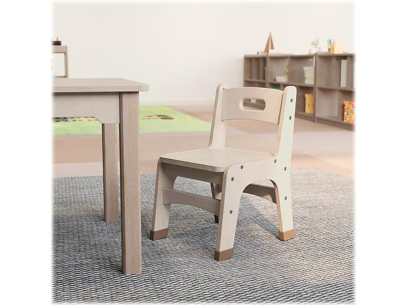 Flash Furniture Bright Beginnings Wooden Classroom Chair, Brown, 2 Pieces/Set (MK-KE24435-GG)