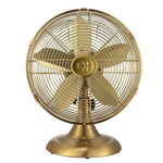 Good Housekeeping 12" Oscillating Desk Fan, 3-Speed, Satin Brass (92613)