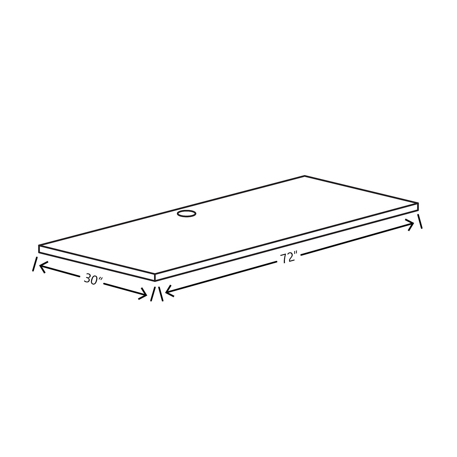 HON Coordinate Worksurface, 72"W x 30"D, Florence Walnut Laminate