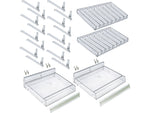 Azar 2.63" x 12" Pegboard 8-Compartment Cosmetic Tray, Clear, 2/Pack (225830-8COMP-CLR-2PK)