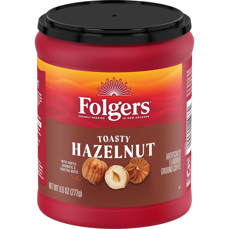 Folgers Toasty Hazelnut Ground Coffee, 9.6 oz. Canister(2550011037)