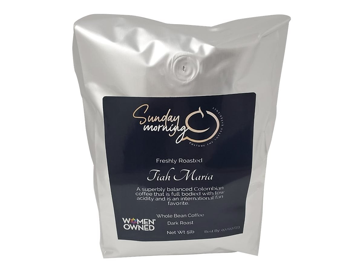 Sunday Morning Coffee Tiah Maria, Medium Dark Roast, 80 oz. (V1-AJ9ZMUNN-5LB)