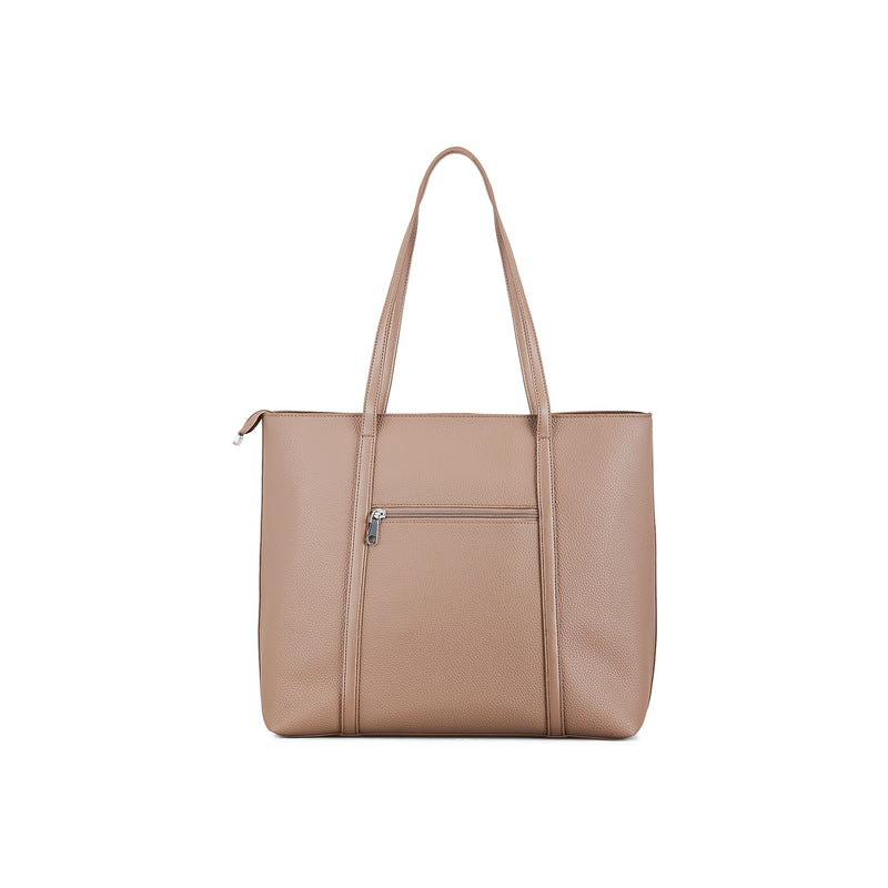 Bugatti Pure Vegan Leather Business Tote, Taupe (LBG5054BU-TAUPE)