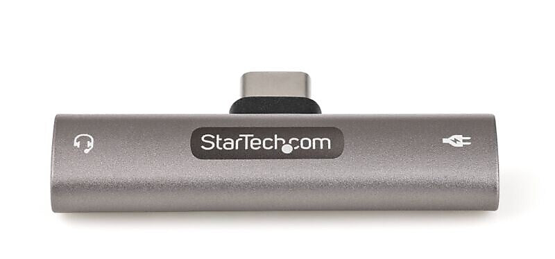 StarTech USB C to USB C /3.5mm Audio Adapter, Male to Female/Female, Gray/Black (CDP235APDM)