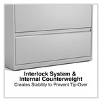 Alera 3-Drawer Lateral File Cabinet, Letter/Legal Size, Lockable, 40.25"H x 36"W x 18.63"D, Light Gray (ALEHLF3641LG)