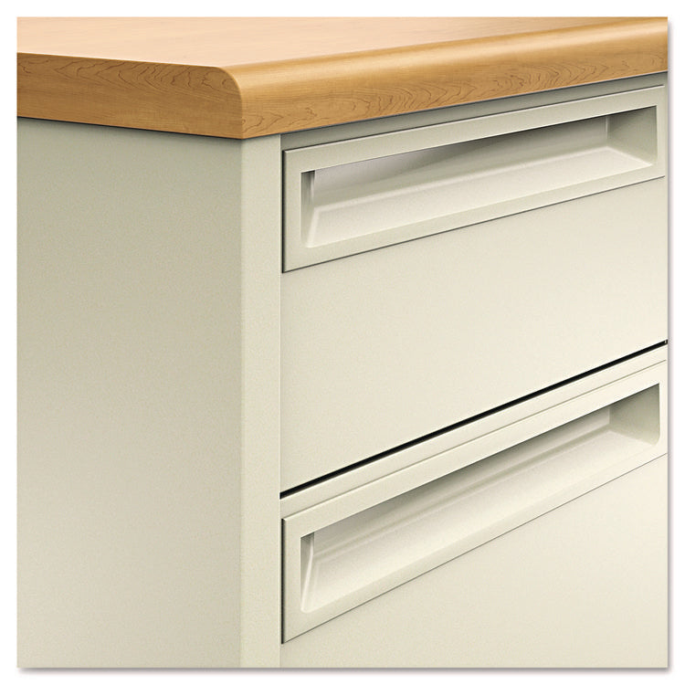 38000 Series Double Pedestal Desk, 72" X 36" X 29.5", Harvest/putty