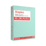Staples Pastel 30% Recycled Color Copy Paper, 20 lbs., 8.5" x 11", Turquoise, 500 Sheets/Ream (14784)