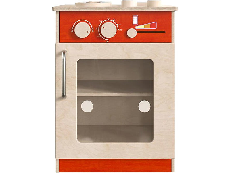Flash Furniture Bright Beginnings Children's Kitchen Stove with Integrated Storage, Brown/Red (MK-ME03522-GG)