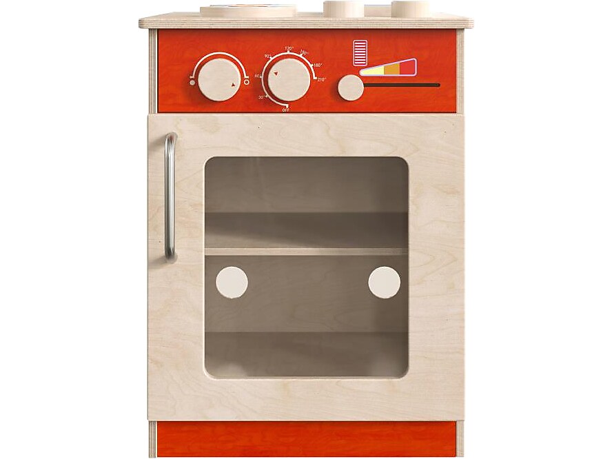 Flash Furniture Bright Beginnings Children's Kitchen Stove with Integrated Storage, Brown/Red (MK-ME03522-GG)