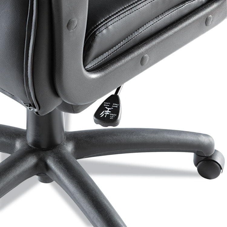 Alera Fraze Series Executive High-Back Swivel/tilt Bonded Leather Chair, Supports 275 Lb, 17.71" To 21.65" Seat Height, Black