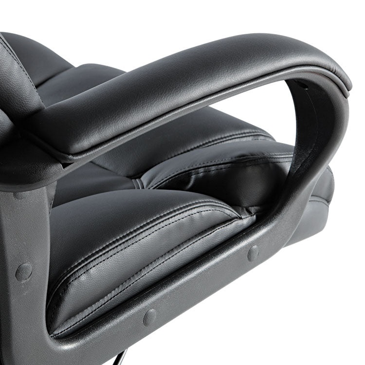 Alera Fraze Series Executive High-Back Swivel/tilt Bonded Leather Chair, Supports 275 Lb, 17.71" To 21.65" Seat Height, Black