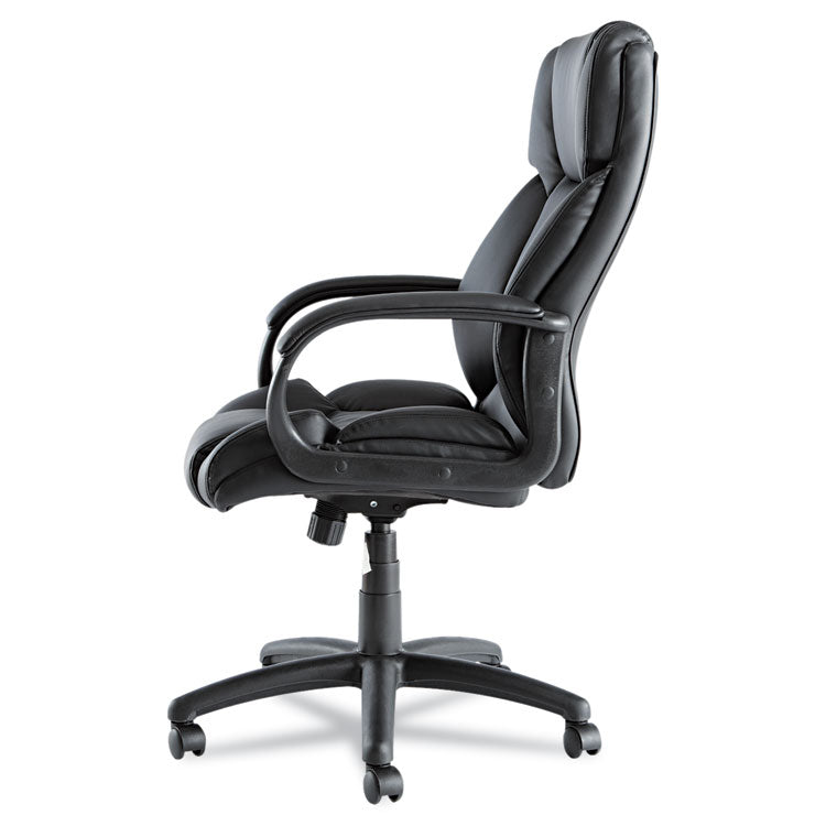 Alera Fraze Series Executive High-Back Swivel/tilt Bonded Leather Chair, Supports 275 Lb, 17.71" To 21.65" Seat Height, Black