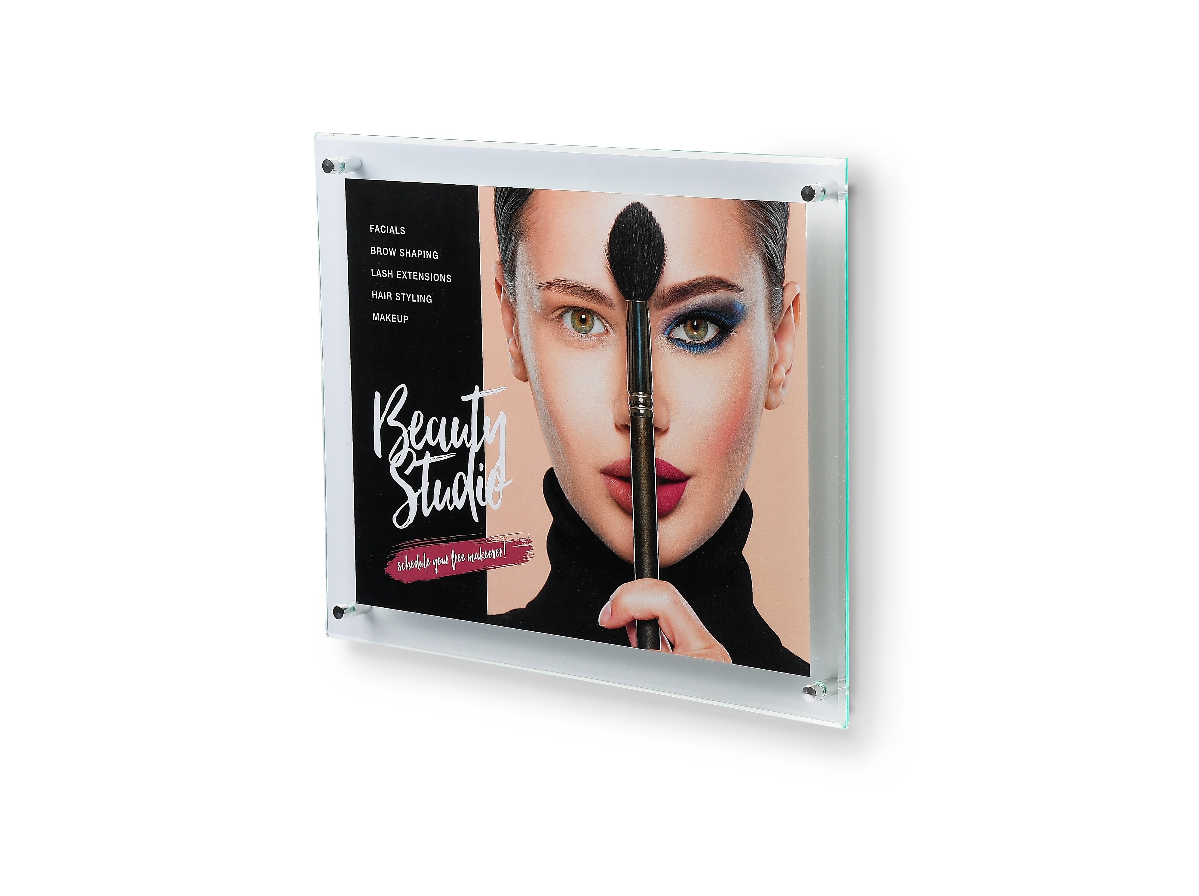 Staples Premium Sign Holder, 8.5" x 11", Clear with Green Edges Acrylic (ST17171/17171)