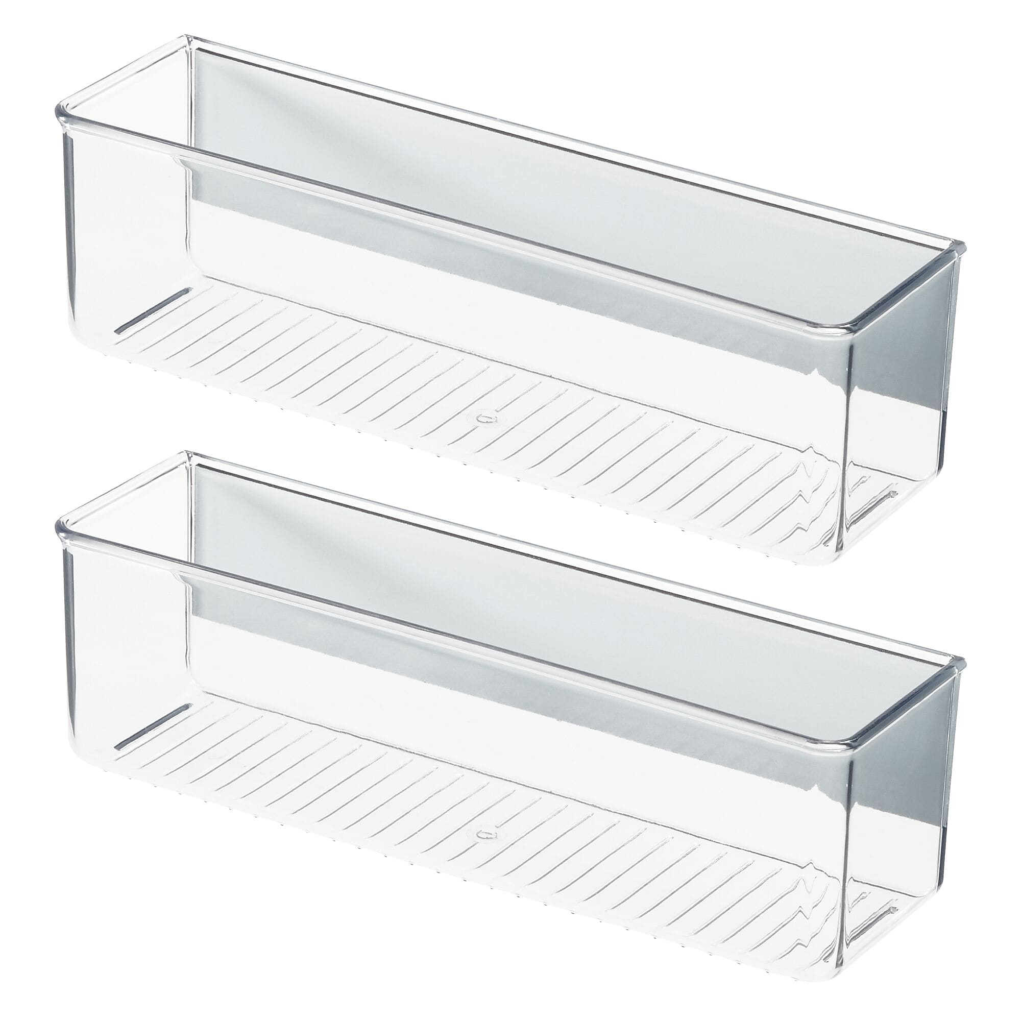 iDESIGN Magnetic Medium Plastic Storage Bin, 3.25" x 3"x 11", Clear, 2/Pack (28035M2)
