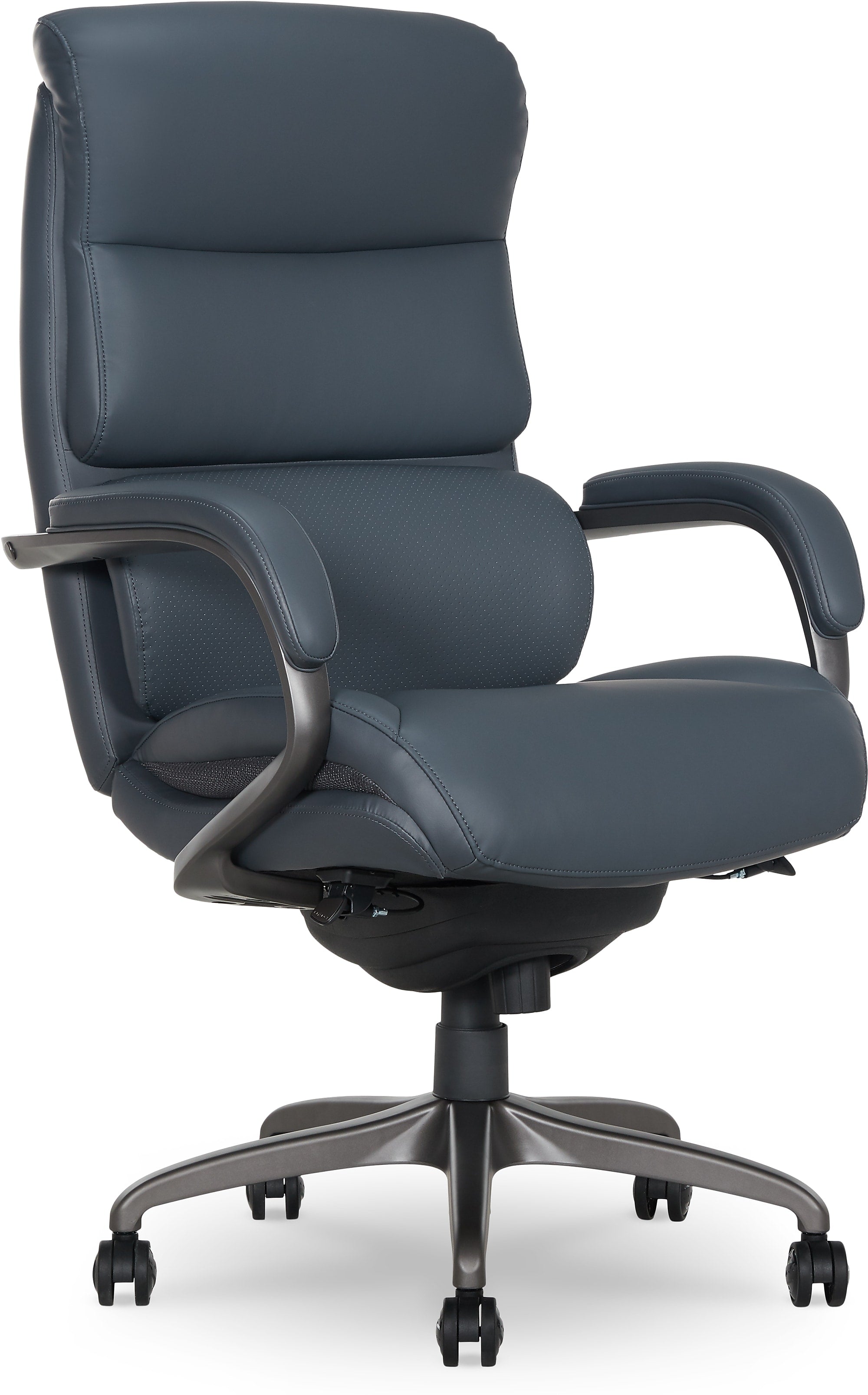 La-Z-Boy Aberdeen Ergonomic Bonded Leather Swivel Executive Chair, Dark Blue (51545-DBLU)
