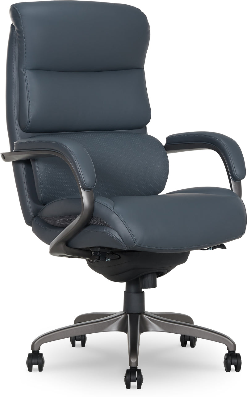 La-Z-Boy Aberdeen Ergonomic Bonded Leather Swivel Executive Chair, Dark Blue (51545-DBLU)