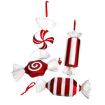 Nearly Natural 12-in Jumbo Assorted Candy Holiday Christmas Deluxe Shatterproof Ornament Set of 4 (D1051)