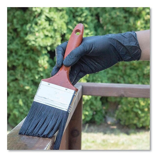 GloveWorks by AMMEX Nitrile Exam Gloves, Powder-Free, 6 mil, Small, Black, 100 Gloves/Box, 10/Carton