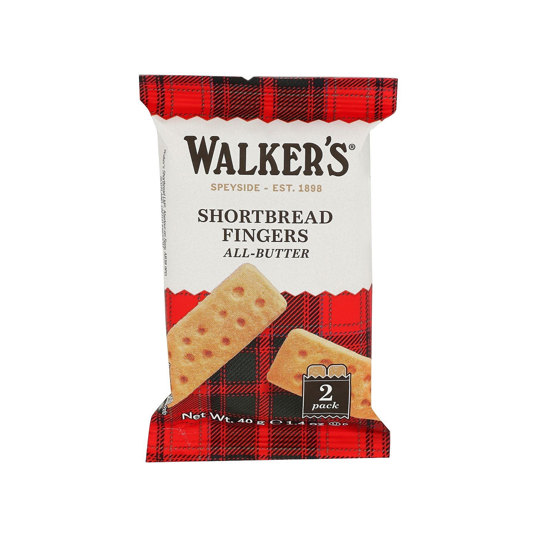 Walker's Shortbread Fingers Pure Butter Shortbread Cookies, Individually Wrapped, 1.4 oz, 24/Pack (WKR00116)