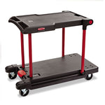 Convertible Utility Cart, Plastic, 2 Shelves, 400 lb Capacity, 23.88" x 45.13" x 34.38", Black