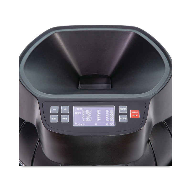 CONTROLTEK® Coin Counter, Dimes, Nickels, Pennies, Quarters, 14.2 x 13.4 x 11, Black