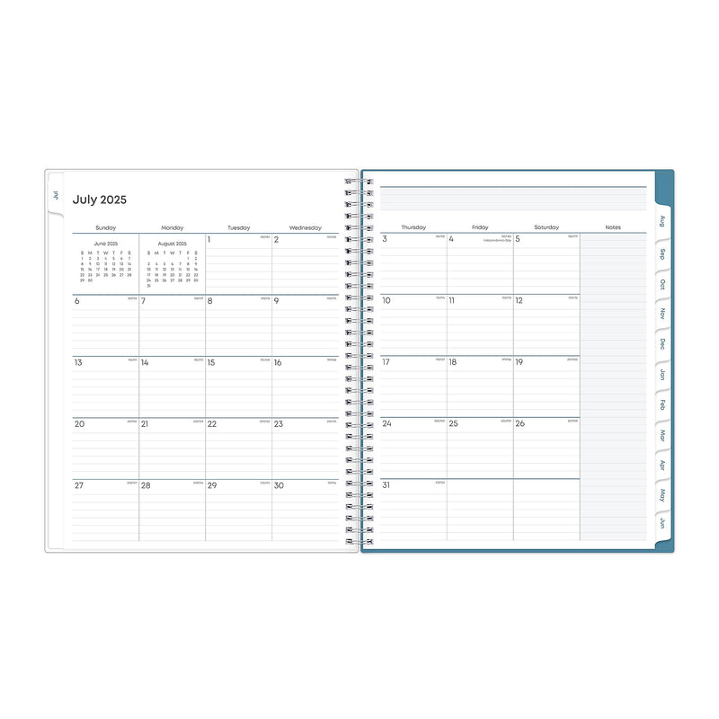 2025-2026 Blue Sky Ditsy Dapple 8.5" x 11" Academic Weekly & Monthly Planner, Plastic Cover, Multicolored (132002-A26)