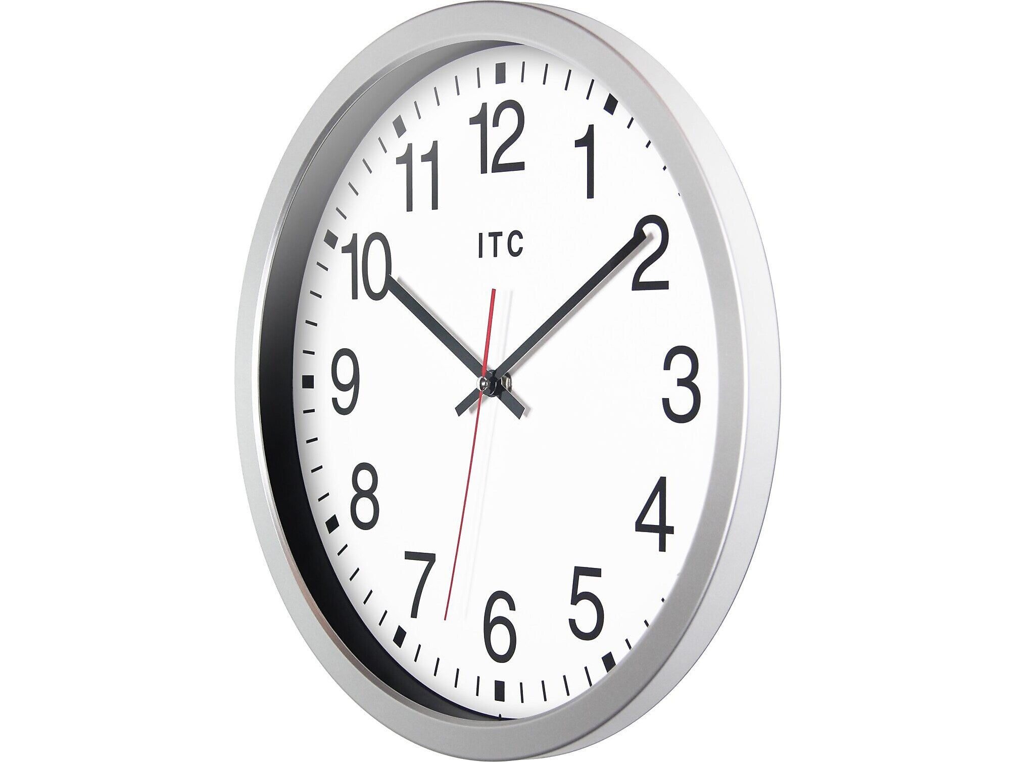 Infinity Instruments Obsidian ITC Wall Clock, 14"Dia. (12830SV-830)