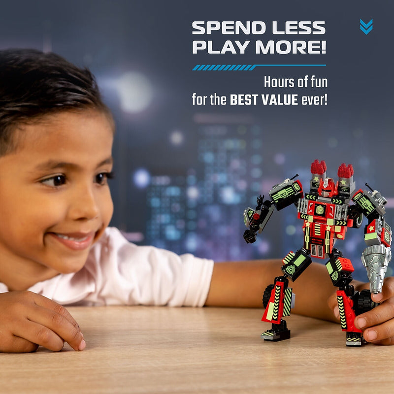 JITTERYGIT Robotryx Red Grindburst Robot Building Toy, 235 Pieces/Pack (ROBOTRYX-RED)