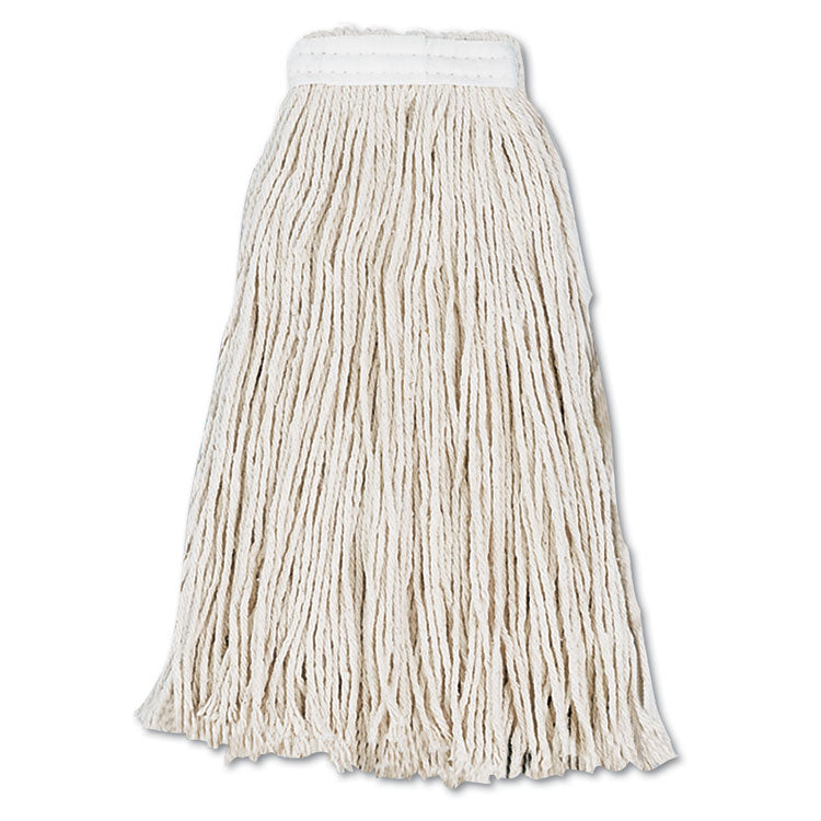Cut-End Wet Mop Head, Cotton, #16, White, 12/carton