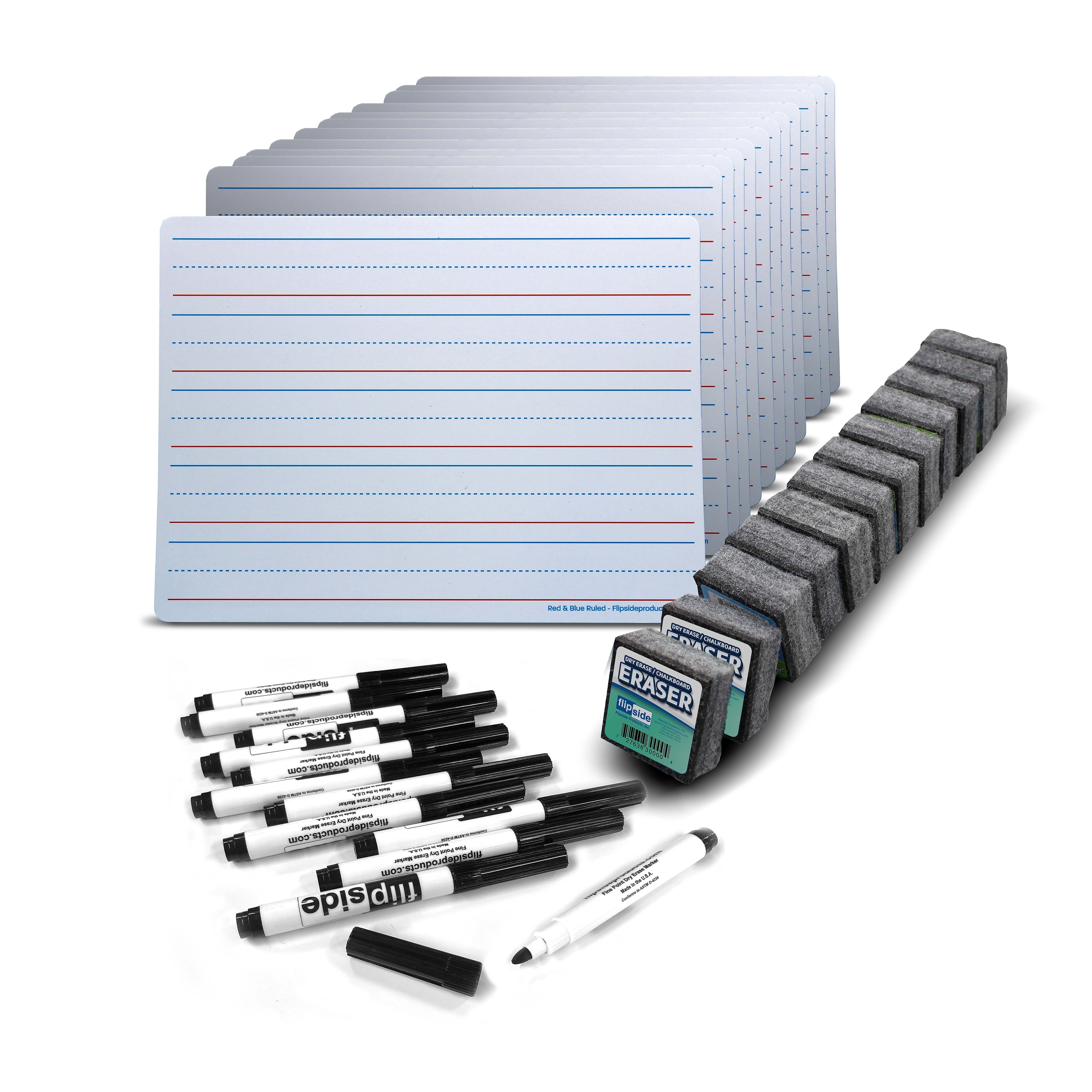 Flipside Double Sided Magnetic Laminate Learning Dry-Erase Whiteboard, 9' x 12', 36/Pack (20376)