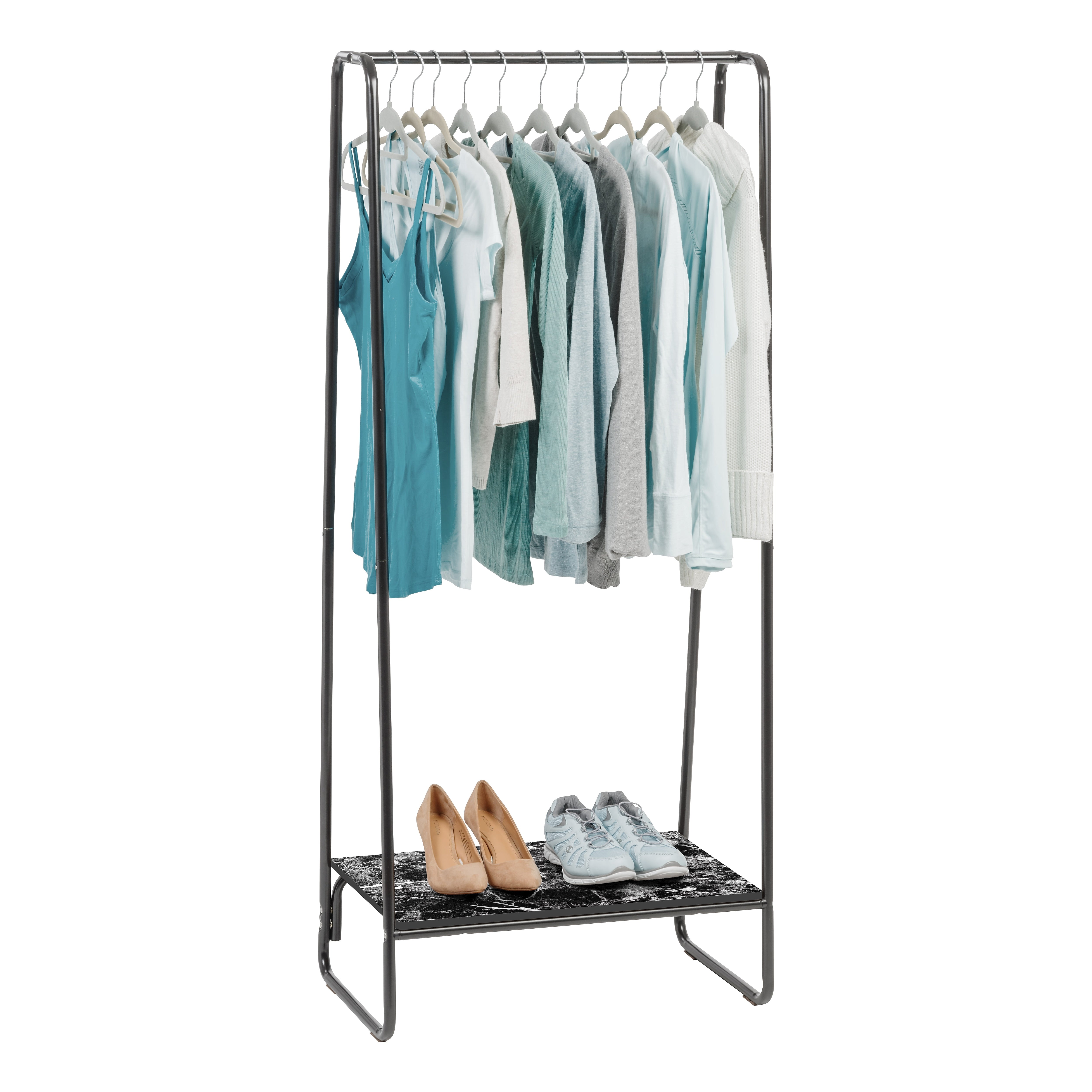 Iris 8.88" x 6.75" Garment Rack, Black Metal (596267)