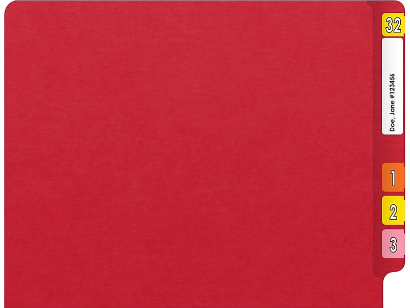 Medical Arts Press Heavy-Duty End Tab File Folder, Straight Cut, Letter-Size, Red, 40/Box (S-09459-RED)
