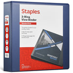 Staples 2" 3-Ring View Binder, D-Ring, Navy Blue (26445-CC)