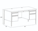Alera 60"W Double Pedestal Desk, Mahogany/Charcoal (ALEHSD6030CM)