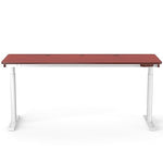 VersaDesk PowerLift 72"W Electric Rectangular Adjustable Standing Desk, Cherry/White (PLSDR7224-WC-APP)