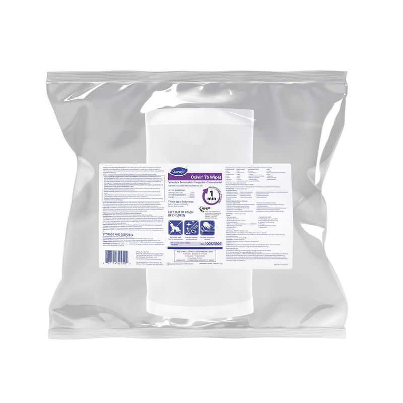 Diversey Oxivir Tb Disinfecting Wipes Refill, Fresh Citrus Scent, 160 Wipes/Container, 4/Carton (100823906)