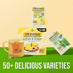 Twinings Decaf Probiotics Lemon and Ginger Herbal Tea Bags, 18/Box (F16483)