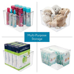 iDESIGN Small Stackable Plastic Storage Bin, 8" x 12"x 10", Clear, 8/Pack (29157M8)