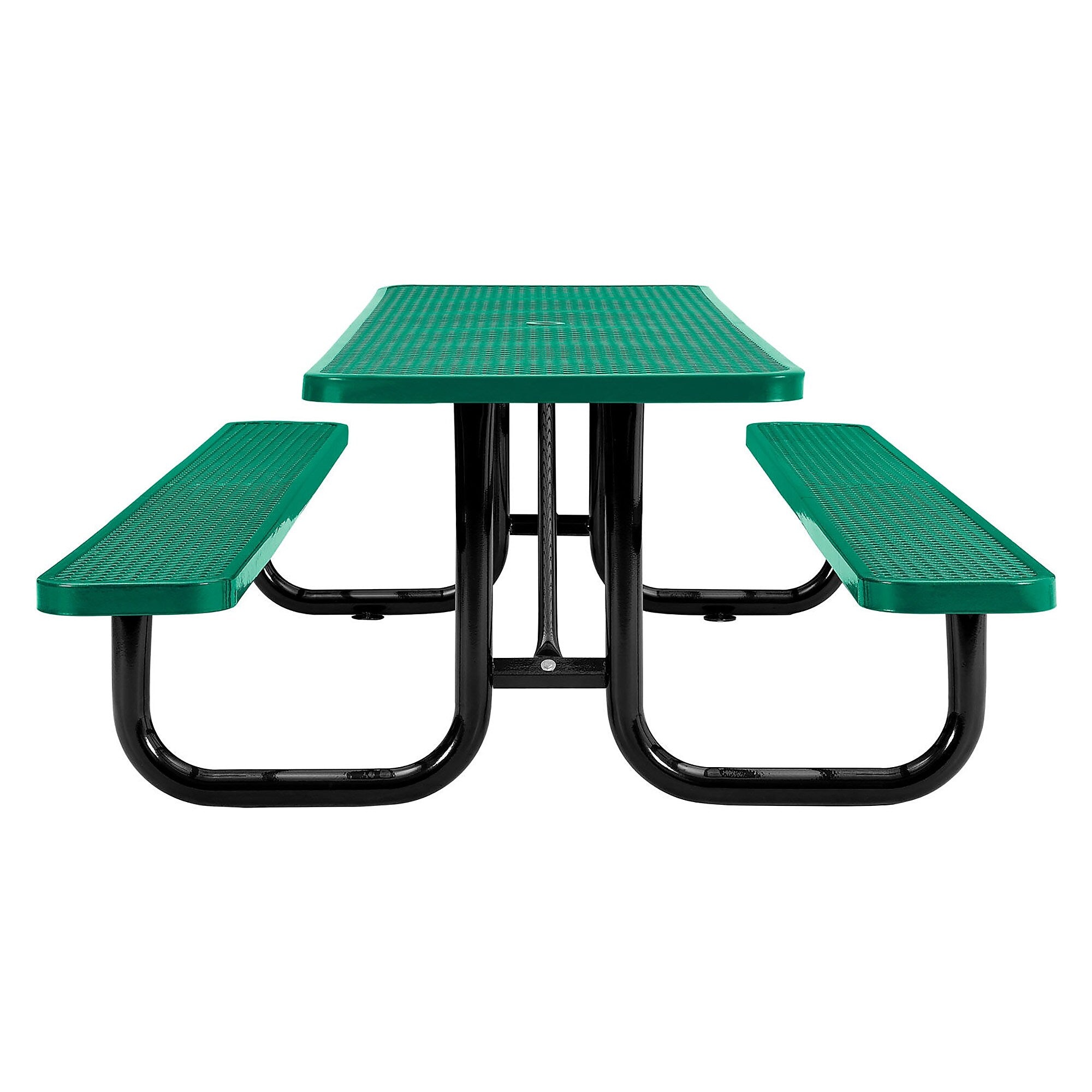 Global Industrial 8' ADA Outdoor Steel Picnic Table, Expanded Metal, Green (695289GN)