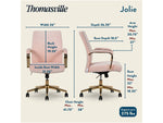Thomasville Furniture Jolie Ergonomic Fabric Swivel Desk Chair, Blush (60068-BLSH)