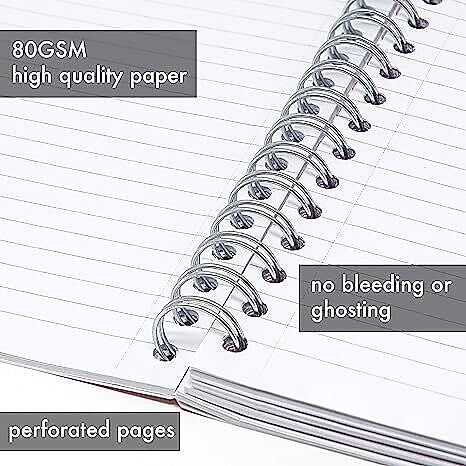 Pukka Pad Metallic 5-Subject Notebook, Ruled, 100 Sheets, Green, 3/Pack (8748-MET)