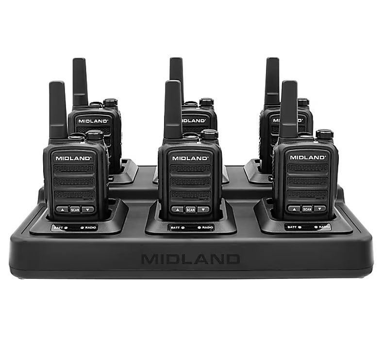 Midland BR Heavy Duty License Free FRS Business Radio, Black, 6/Pack (BR10X6)