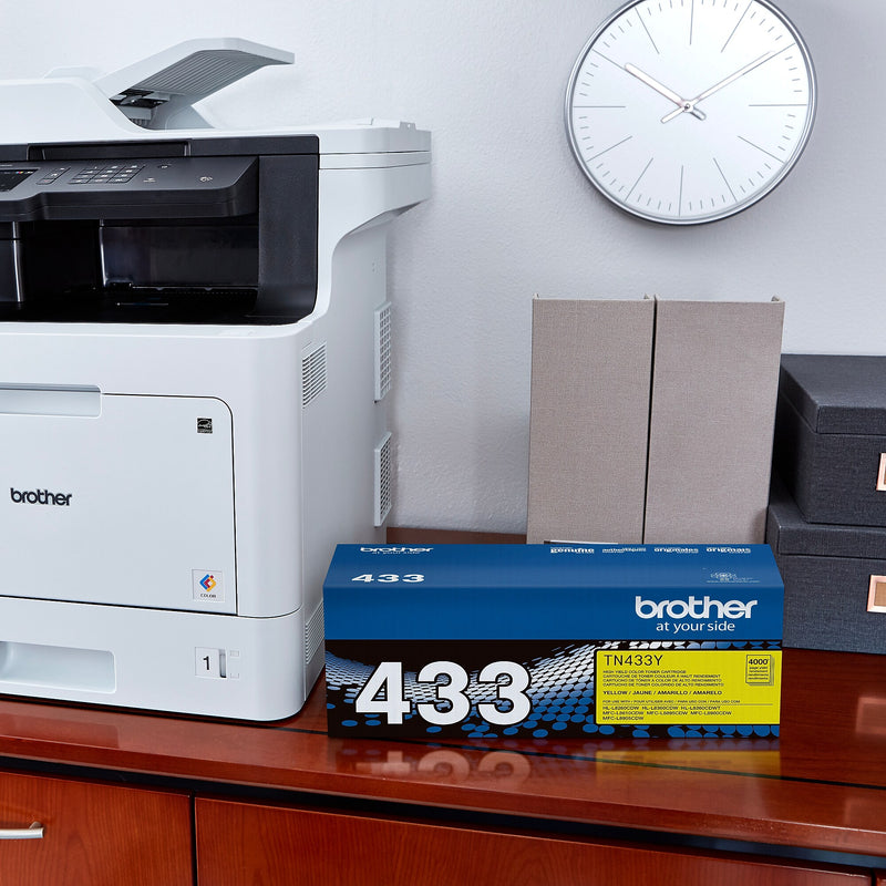 Brother TN-433 Yellow High Yield Toner Cartridge, Print Up to 4,000 Pages   (TN433Y)