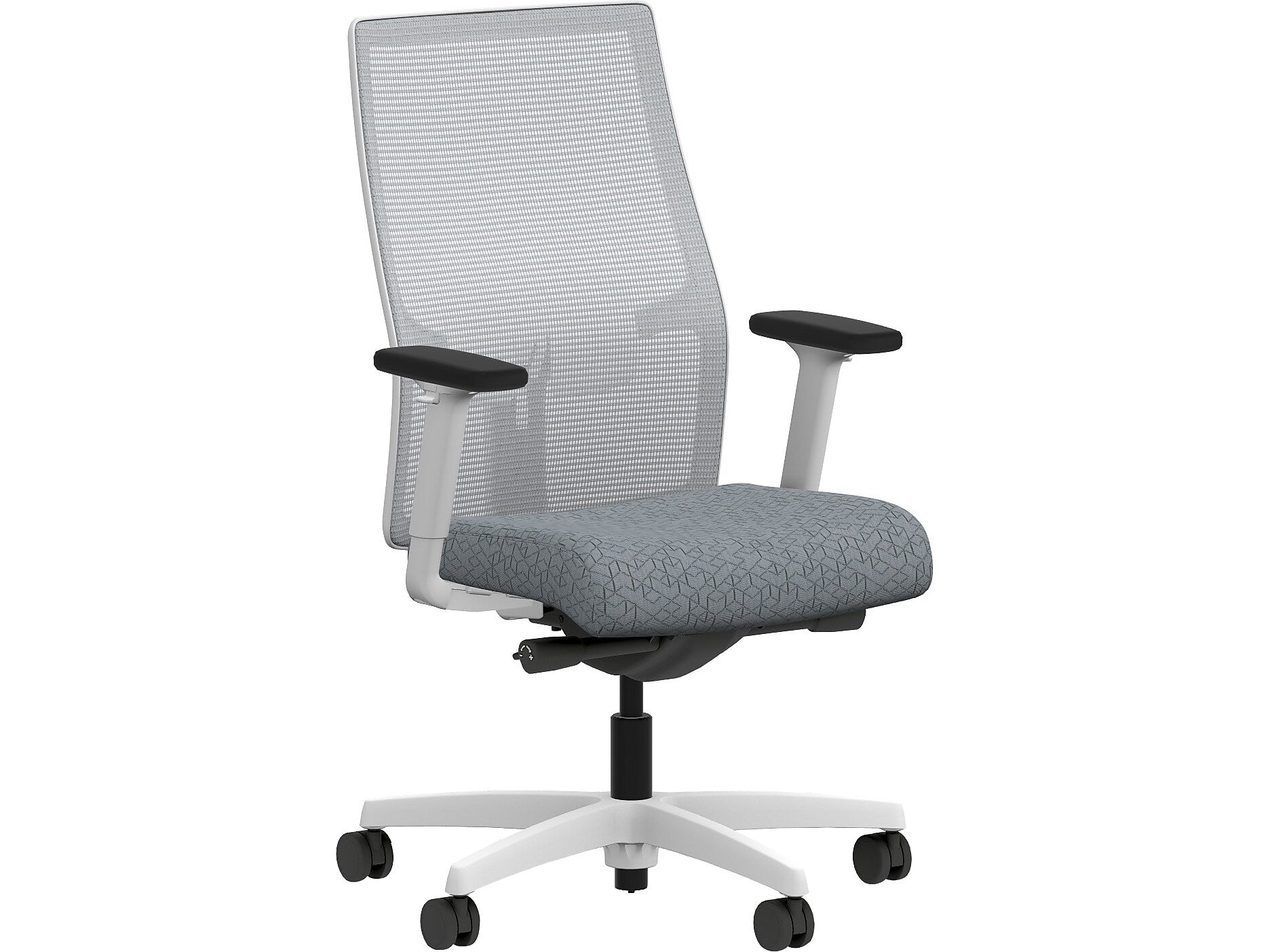 HON Ignition 2.0 Fabric/Mesh Swivel Task Chair, Basalt/Designer White (HIWMMKD.Y2.A.H.IF.APX25.DW.SB.DWX)
