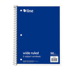 C-Line 5-Subject Subject Notebooks, Wide Ruled, 180 Sheets, Assorted Colors, 3/Bundle (CLI22051-3)
