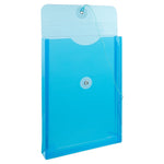 JAM Paper Plastic Filing Envelope with Button & String Closure, Blue, 12/Pack (472B1BU)