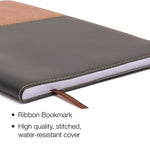 2026 Global Printed Products 8" x 10" Calendar Year Weekly & Monthly Planner, Faux Leather Cover, Black/Brown (NRY26-PKT810-BN)