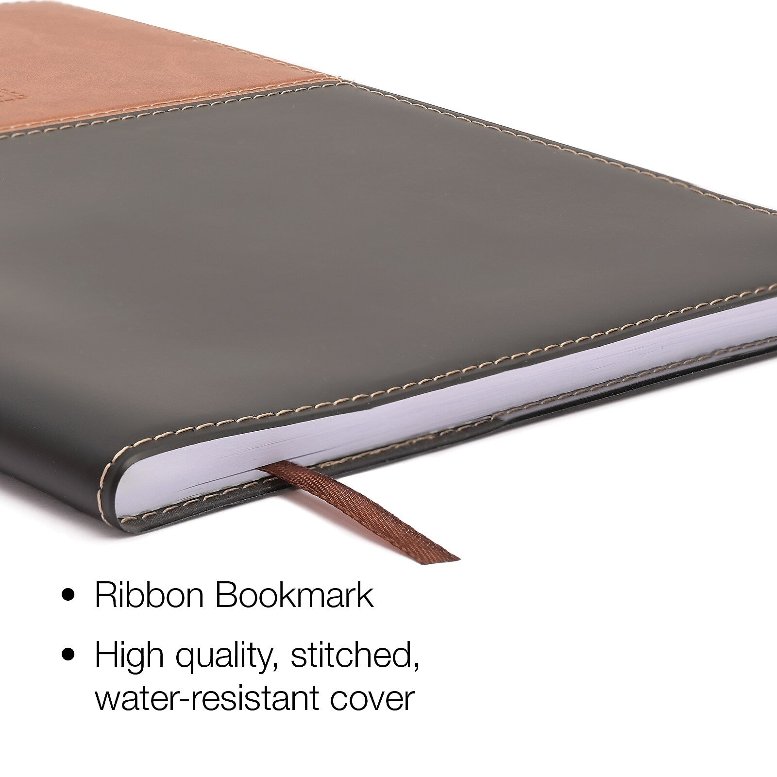 2026 Global Printed Products 8" x 10" Calendar Year Weekly & Monthly Planner, Faux Leather Cover, Black/Brown (NRY26-PKT810-BN)